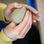 Rebecca Brown working in her studio 2019